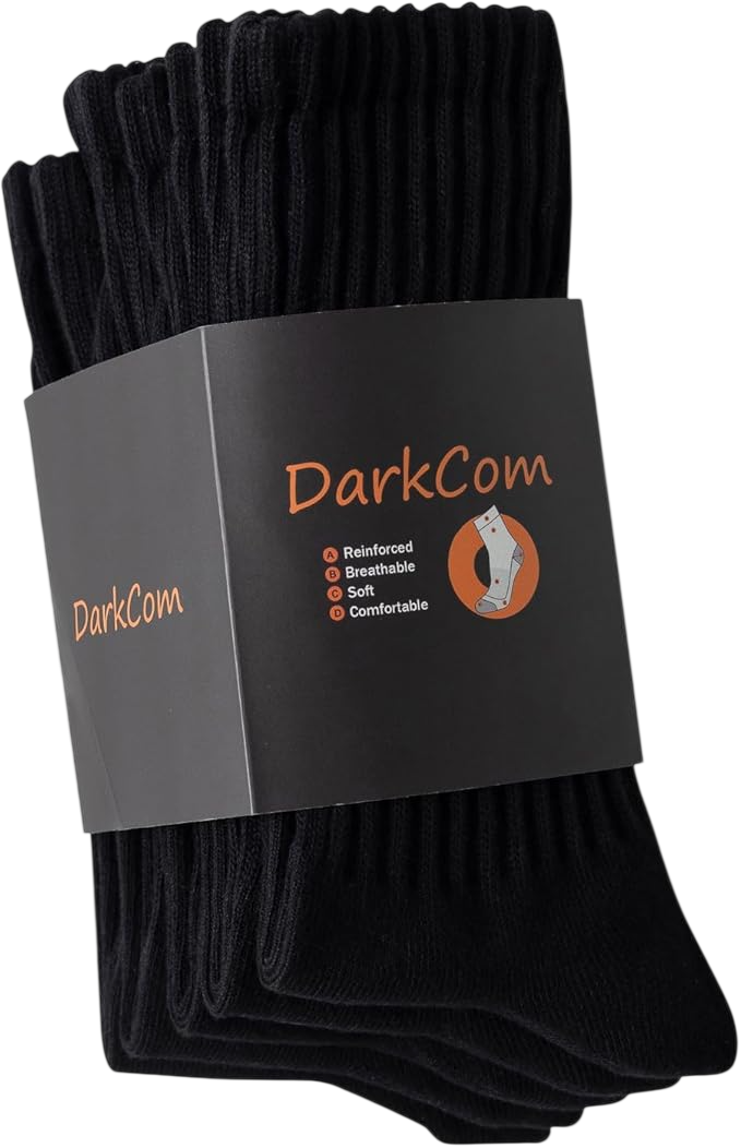 Striped Crew Socks Seamless, Black